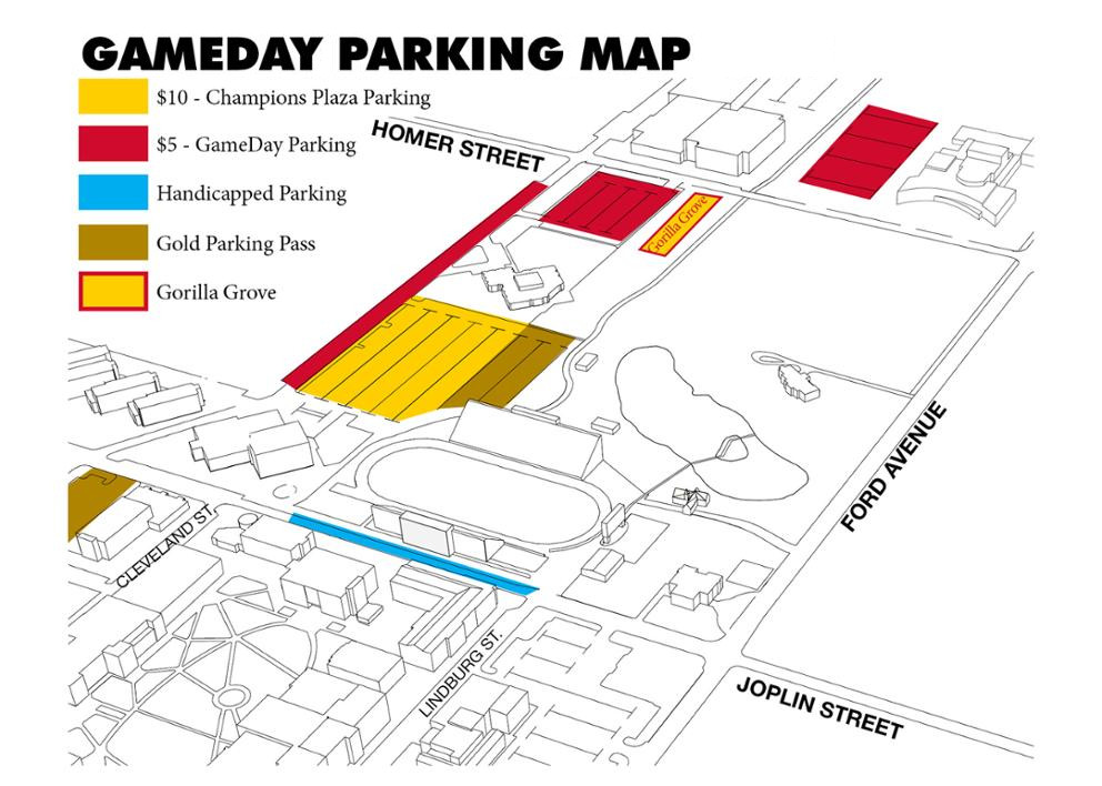 Pitt State Campus Map Game-Day-Parking