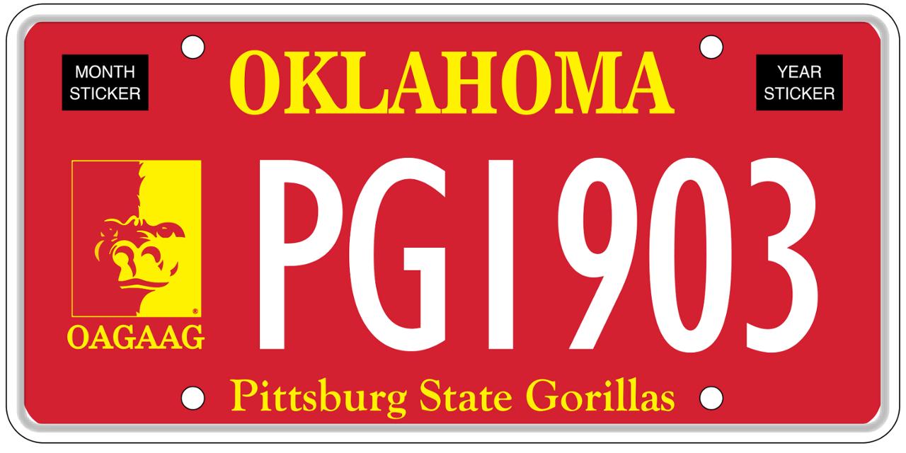 Oklahoma License Plate 2020