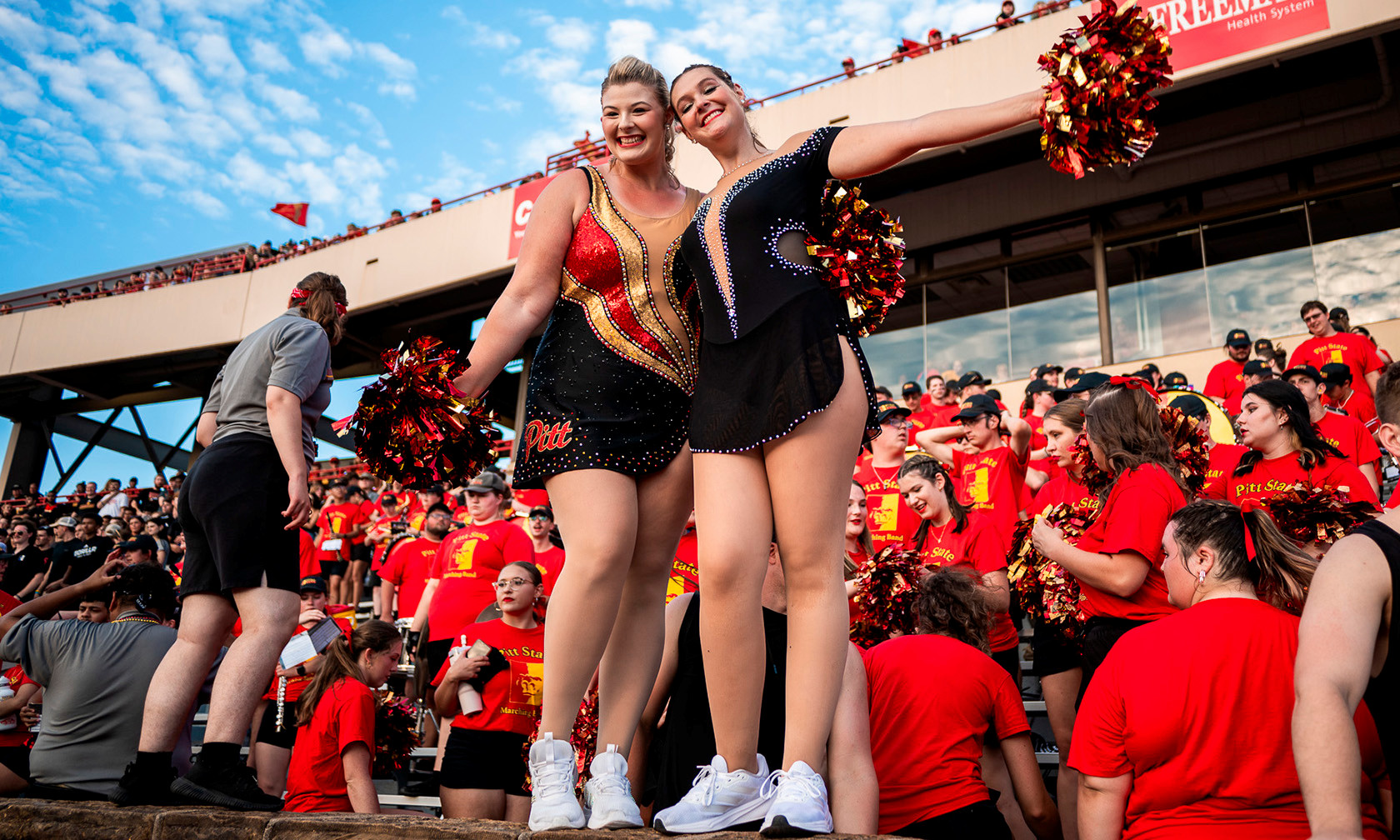 Twirlers at football game