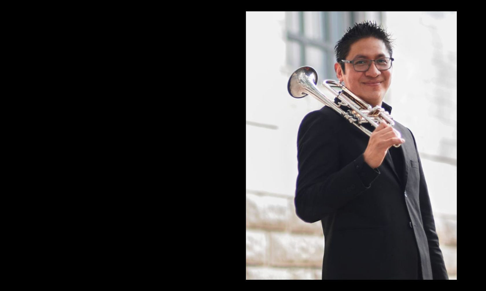 Ignacio Cornejo with his trumpet