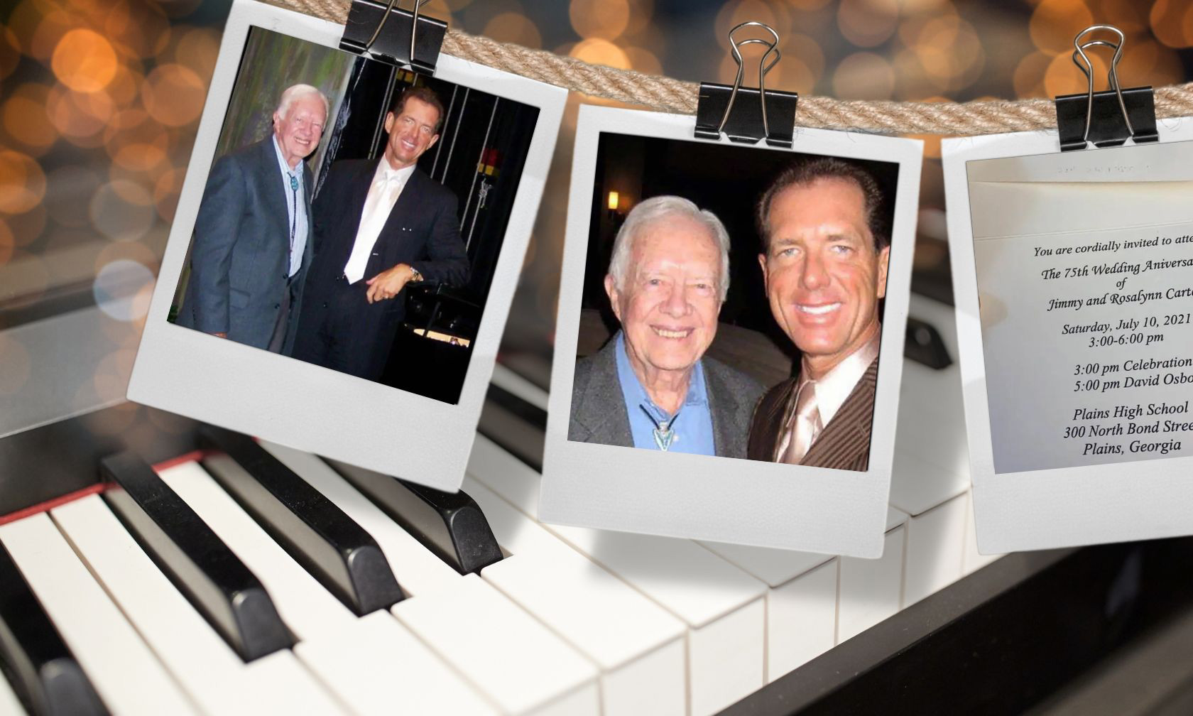 Pianist and Jimmy Carter standing backstage