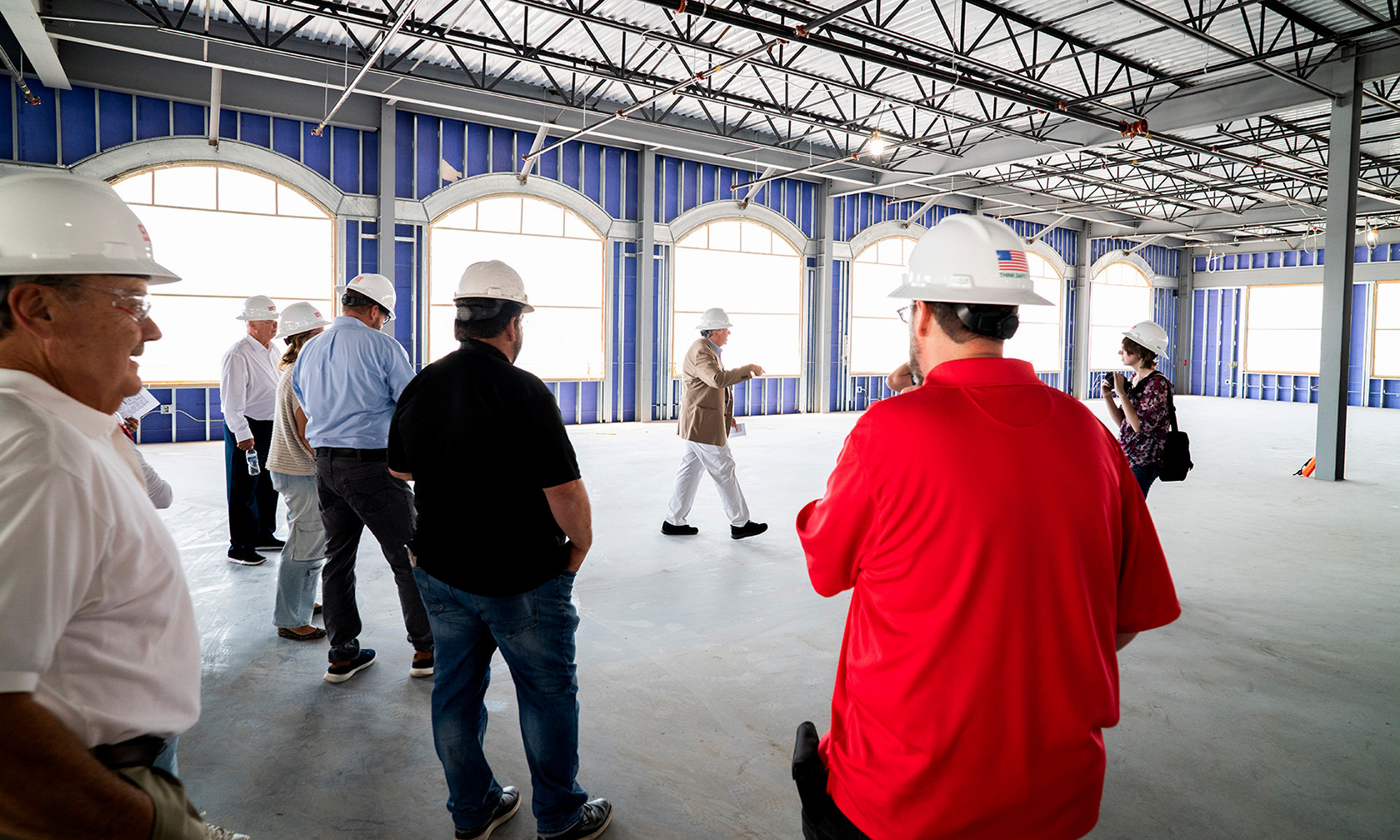 inside the Kelce College of Business under construction