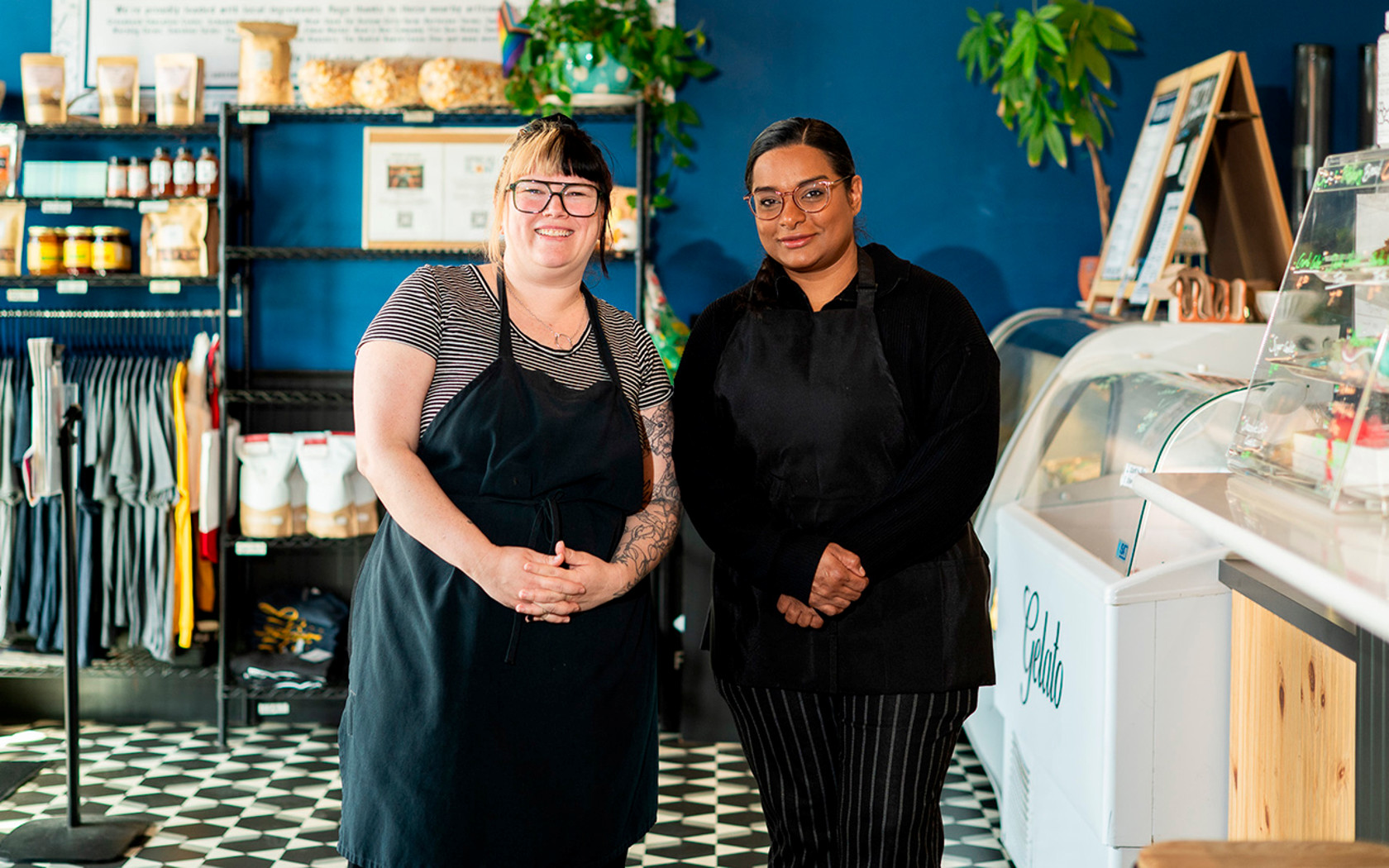 Fatimah and Heather pose for a photo in TOAST
