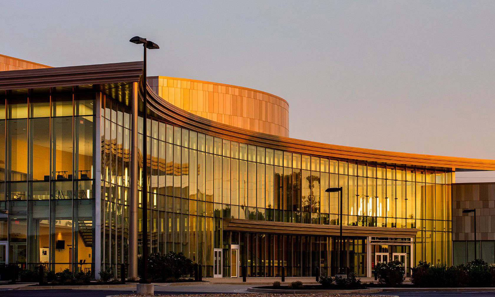 Bicknell Center at sunset