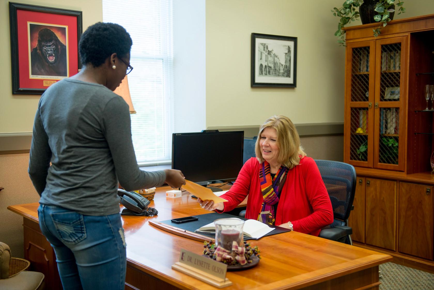 Provost with students