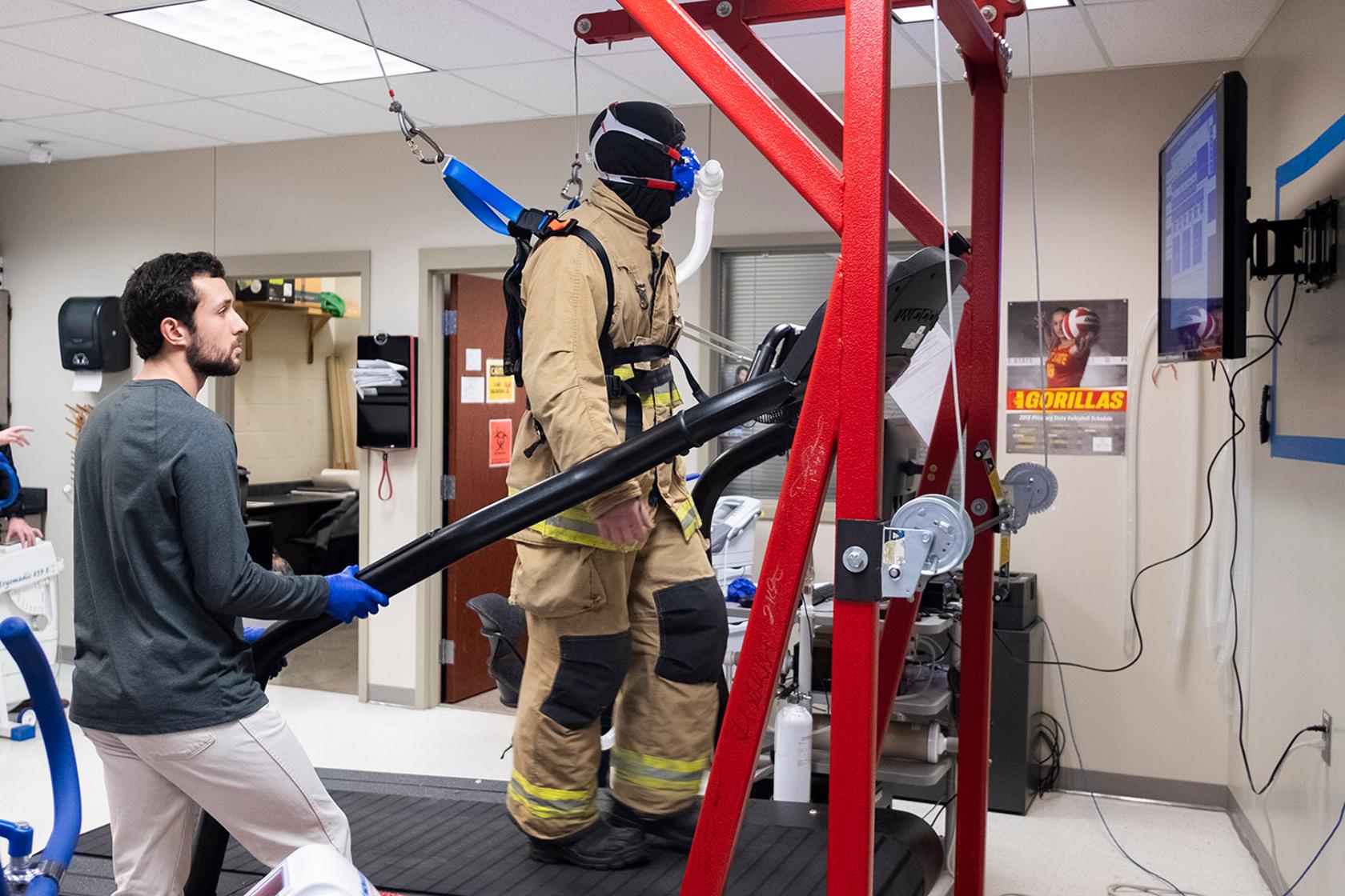 Students assess firefighter health